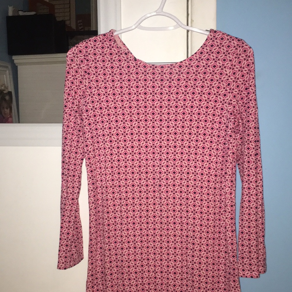 long sleeve patterned dress